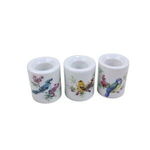 Funny Design Taper Candle Holders Bird Blue Jay tit Goldfinch African 92041